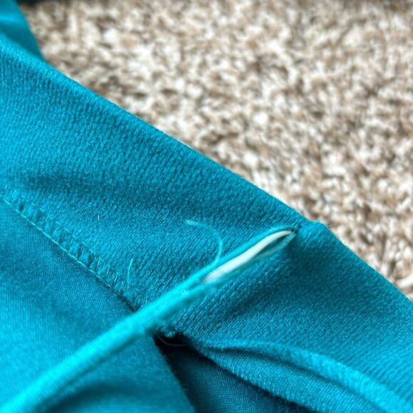 Vanity Fair Vintage 70s Green Teal Retro Tie Velour Robe Womens Medium - Picture 12 of 13